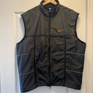 Vintage Nike Men's Black Vest with Orange Accent size L
